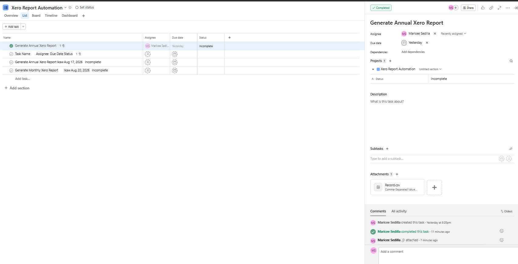 Xero report automation preview